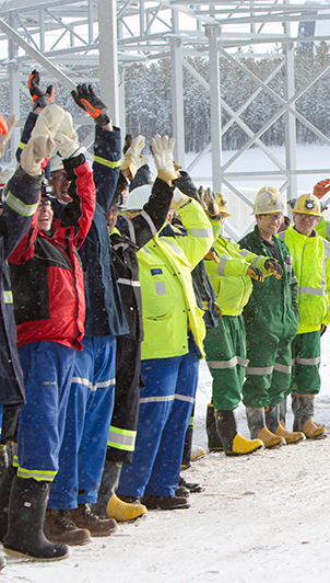 Cameco workers celebrating