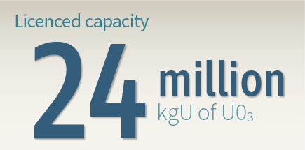 licensed capacity 24 million kgU of U03 graphic