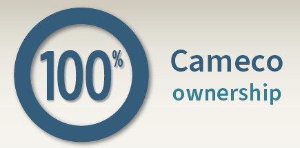 An infographic that says there is 100% Cameco Ownership (of Rabbit Lake)