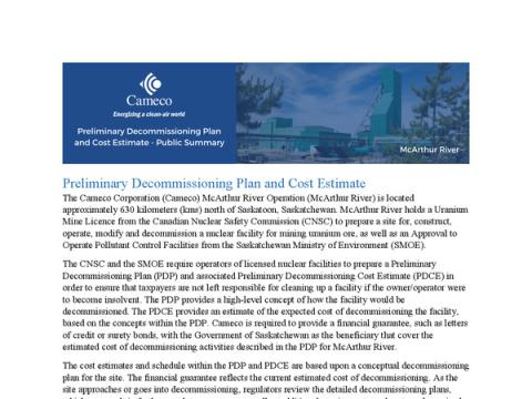 McArthur River PDP Summary cover