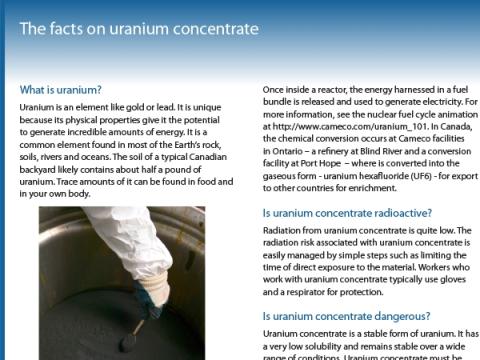 Facts on Uranium Concentrates cover
