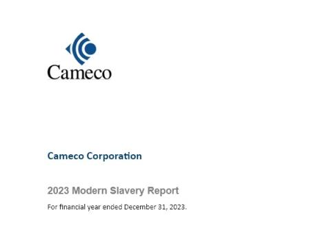 Cameco 2023 Modern Slavery Report cover